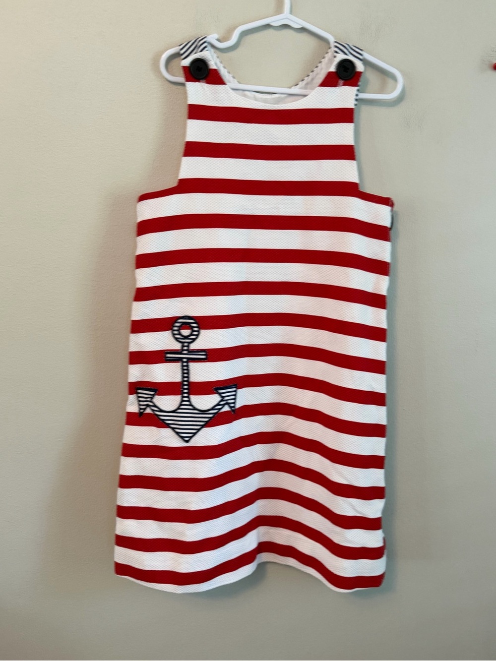 Florence Eiseman Red & White Striped Anchor Dress